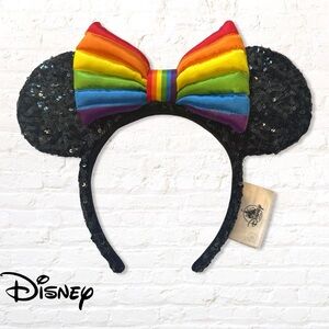 Disney Parks Rainbow Sequin Minnie Mouse Ears Headband – Pride Collection
